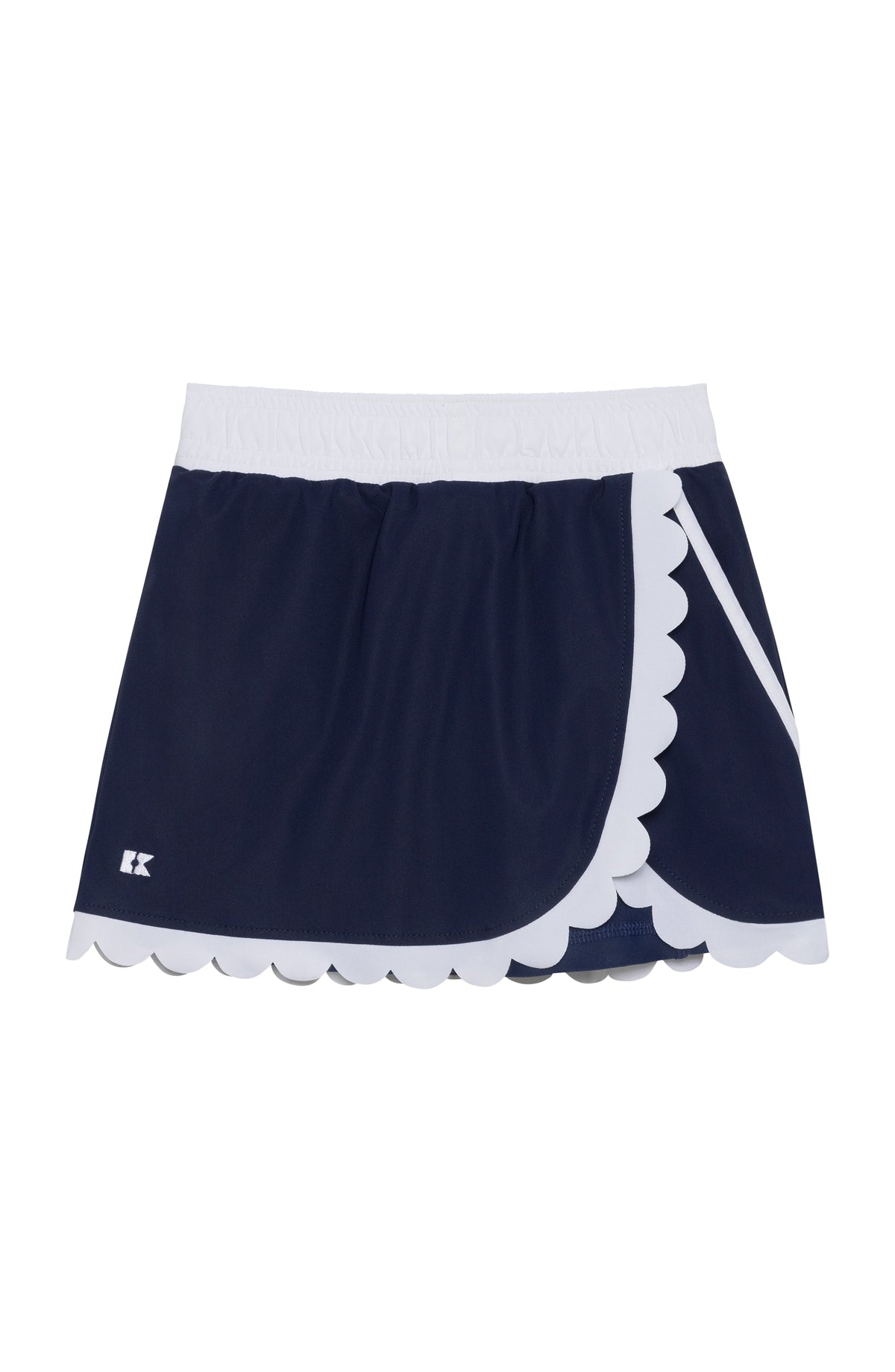 Scalloped Skort in Navy