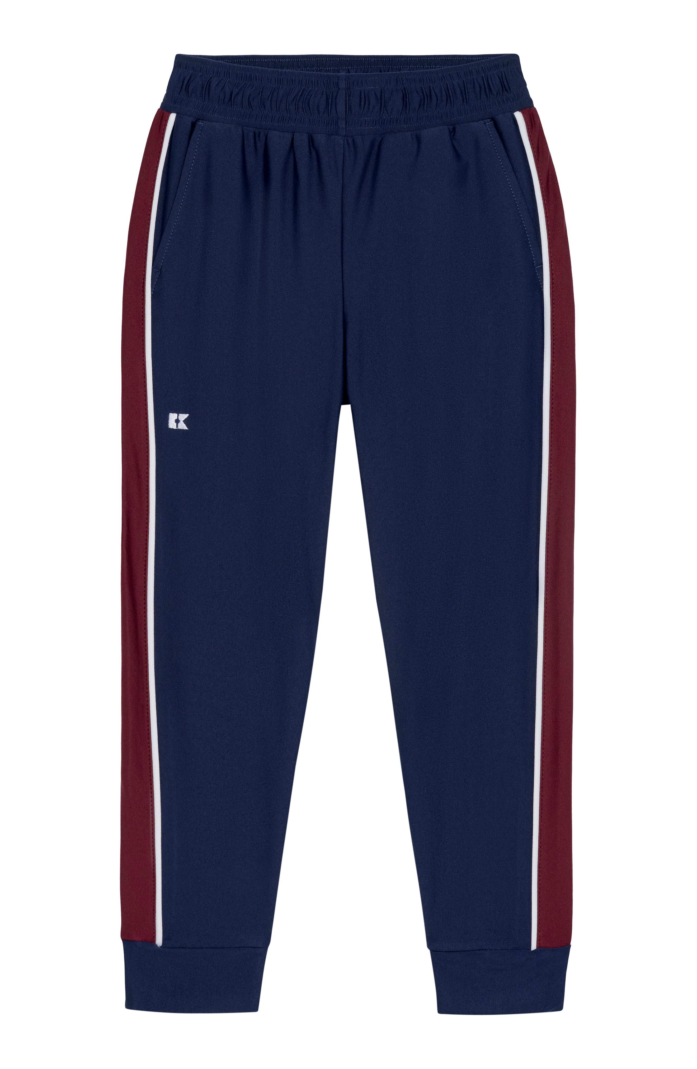 Sideline Warm-Up Joggers in Navy with Maroon Stripe