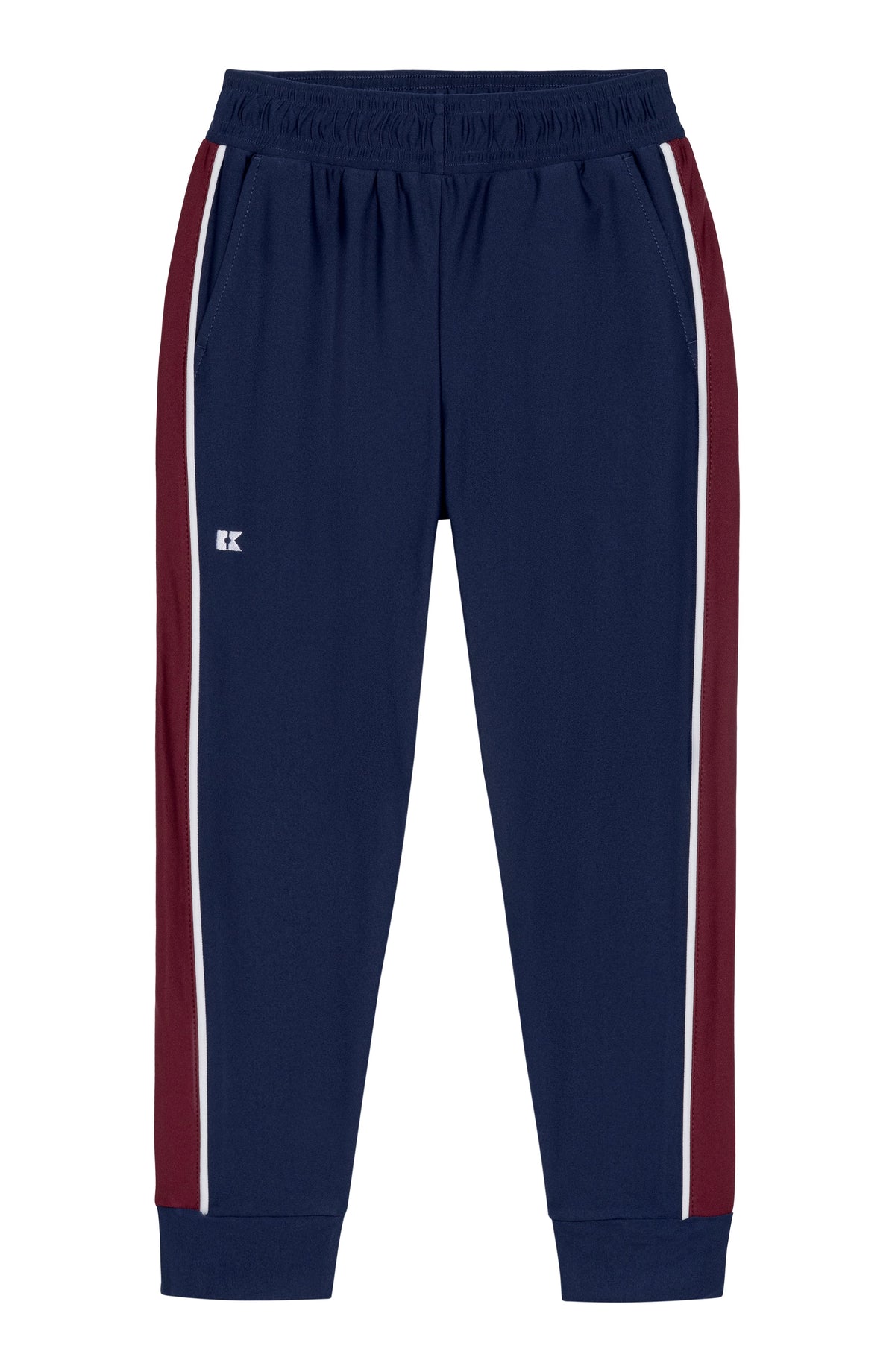 Sideline Warm-Up Joggers in Navy with Maroon Stripe