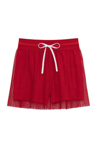 Pleated Skort in Red
