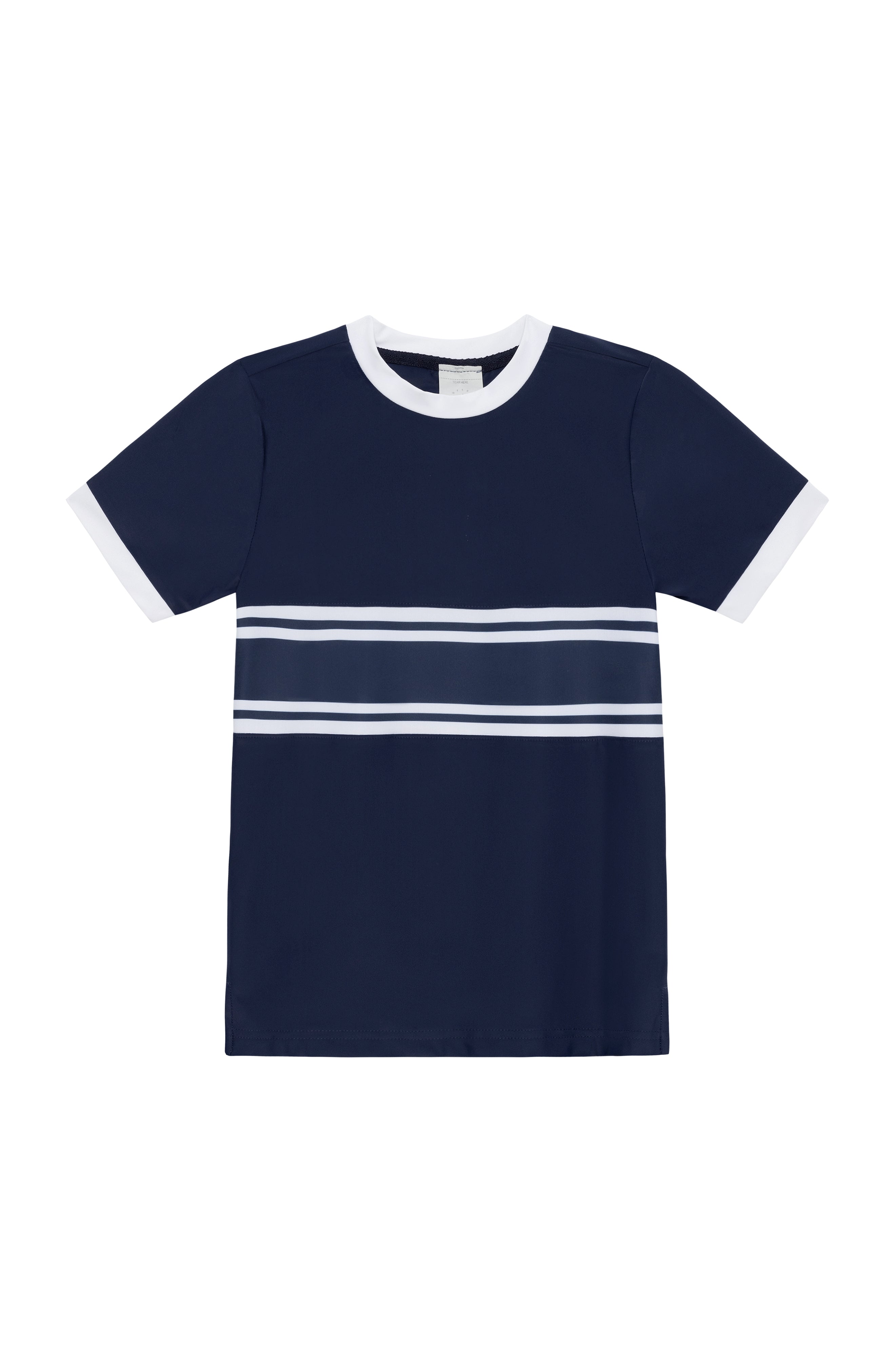 First Mate Tee in Navy & White Stripe