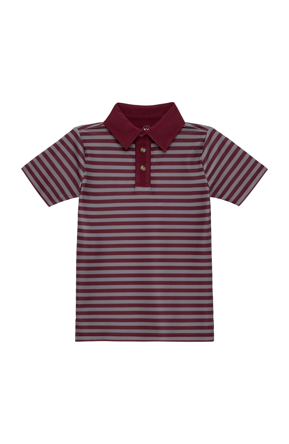 QB Stripe Polo Shirt in Maroon & Gray