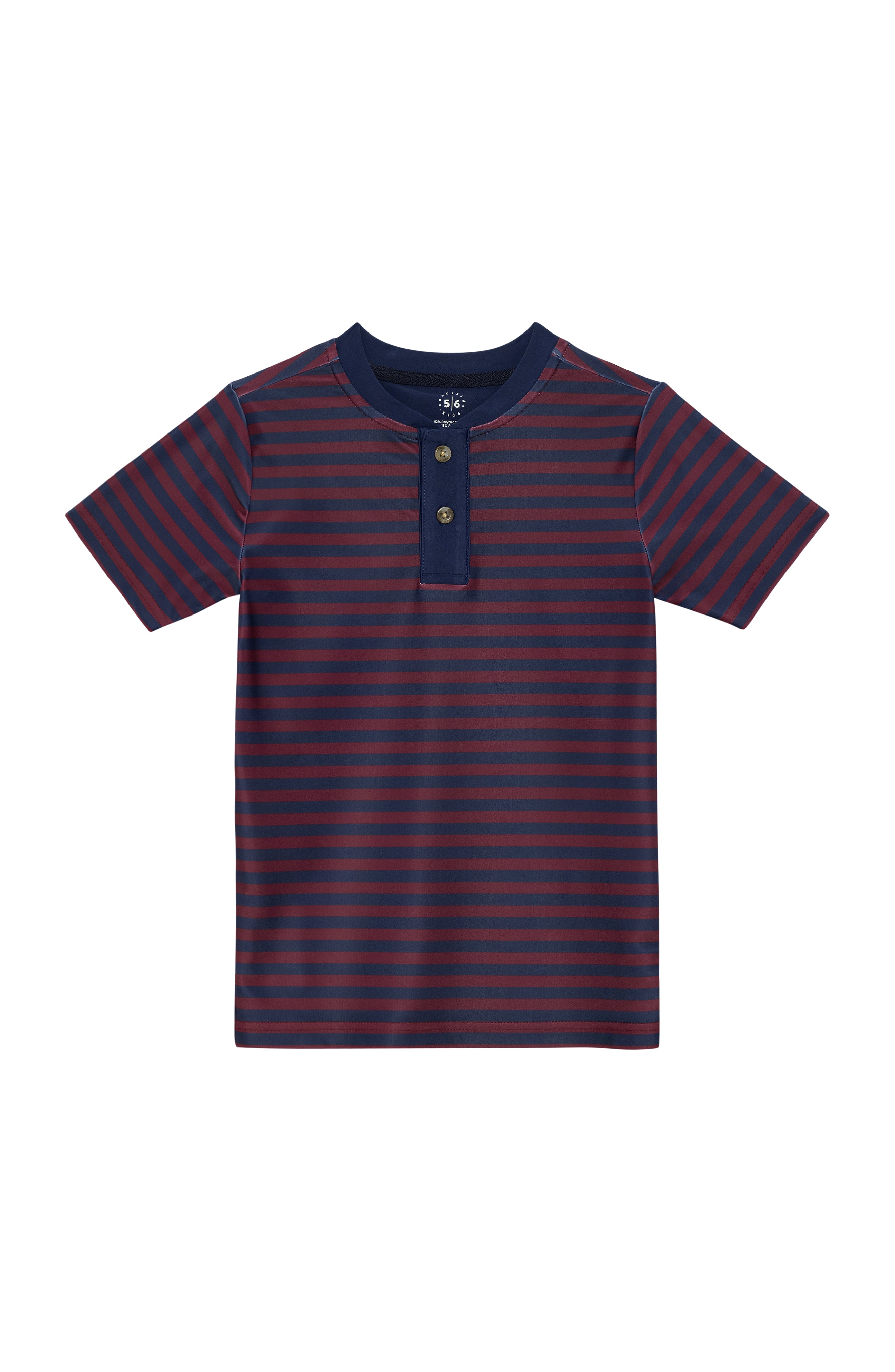 QB Stripe Blade Shirt in Navy & Maroon