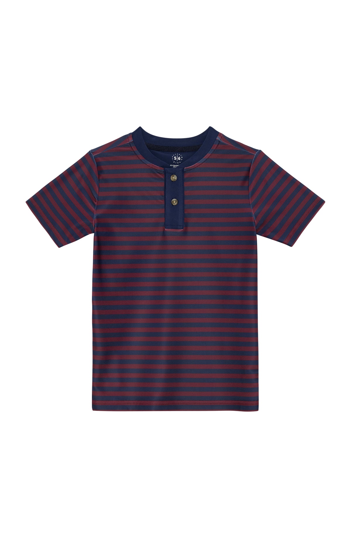 QB Stripe Blade Shirt in Navy & Maroon