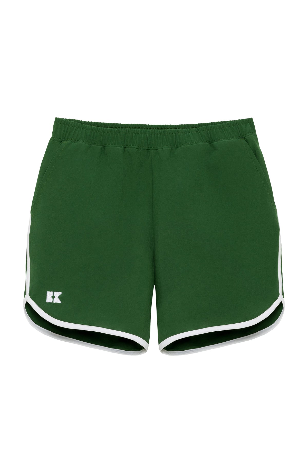 Retro Super Short in Dark Green with White Piping