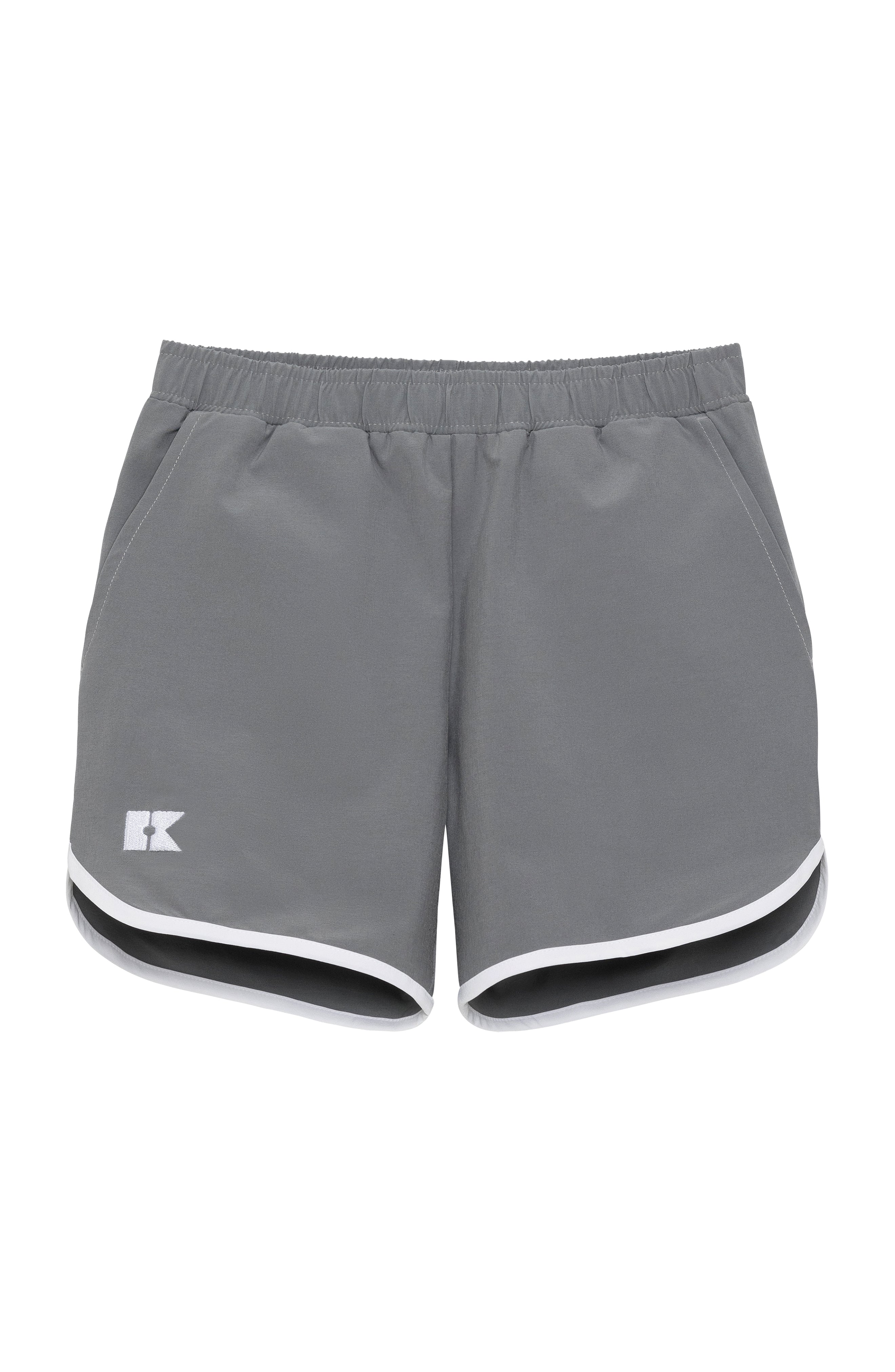 Retro Super Short in Gray with White Piping