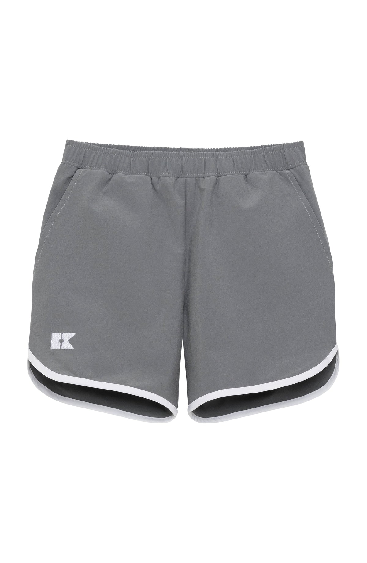 Retro Super Short in Gray with White Piping