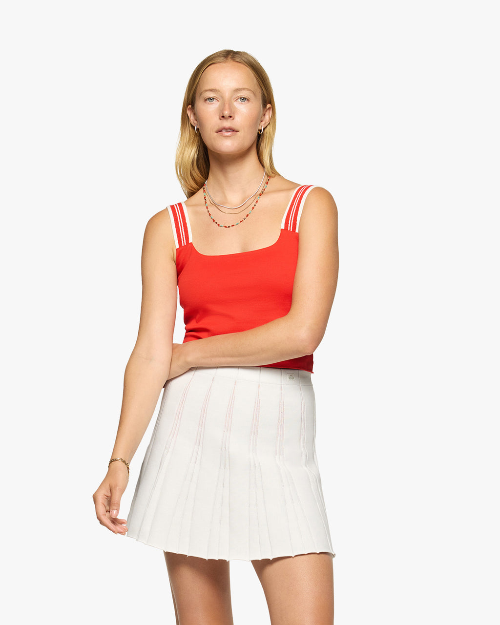 Court Stretch Tank in Spence Red