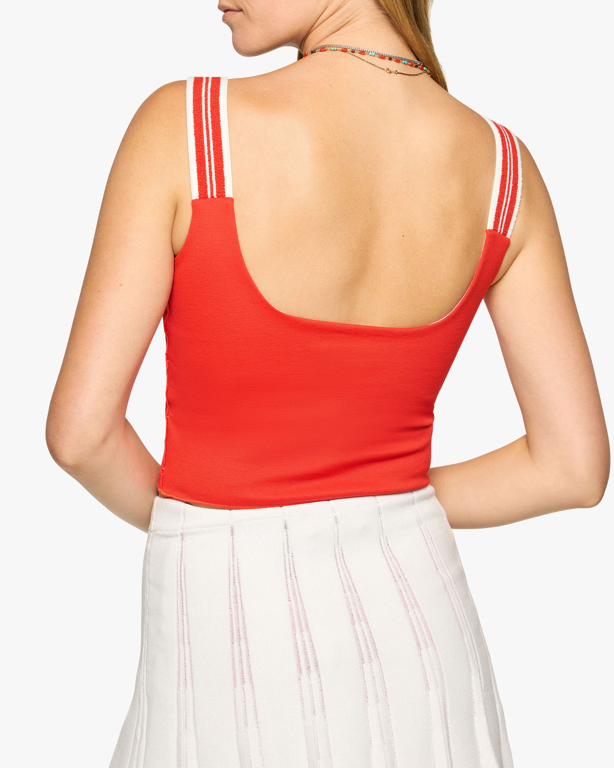 Court Stretch Tank in Spence Red