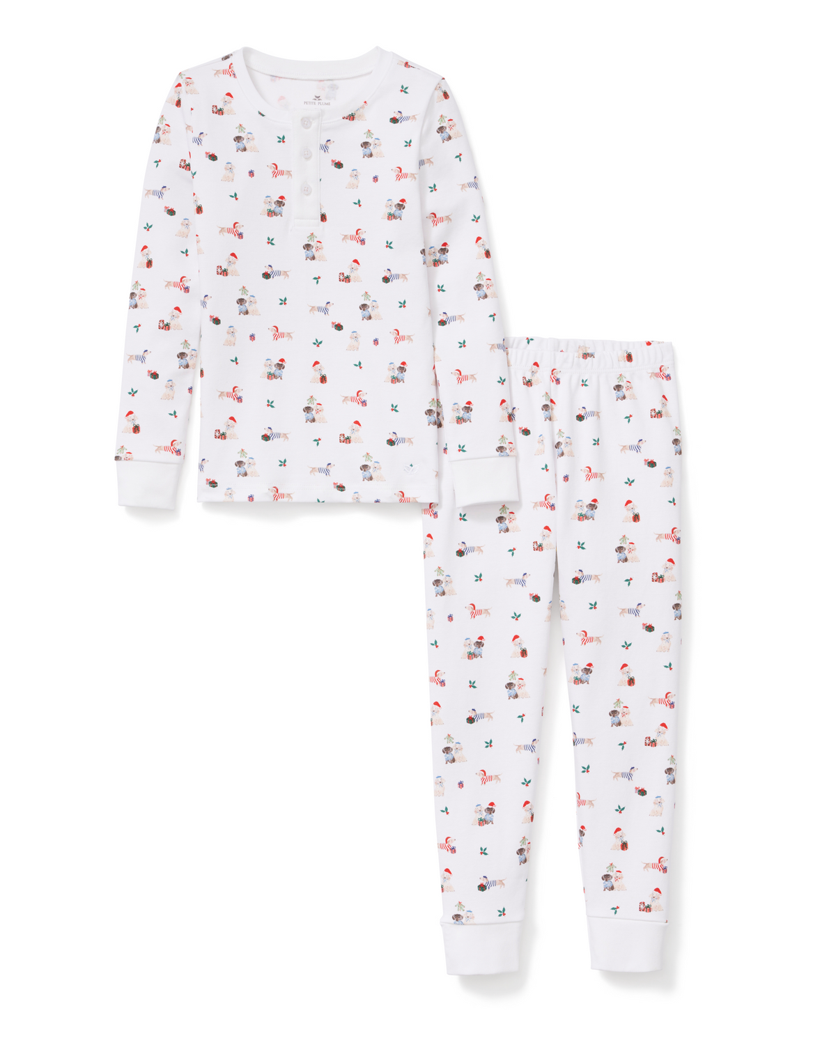 Kid’s Pima Snug Fit Pajama Set in Woof de Noël