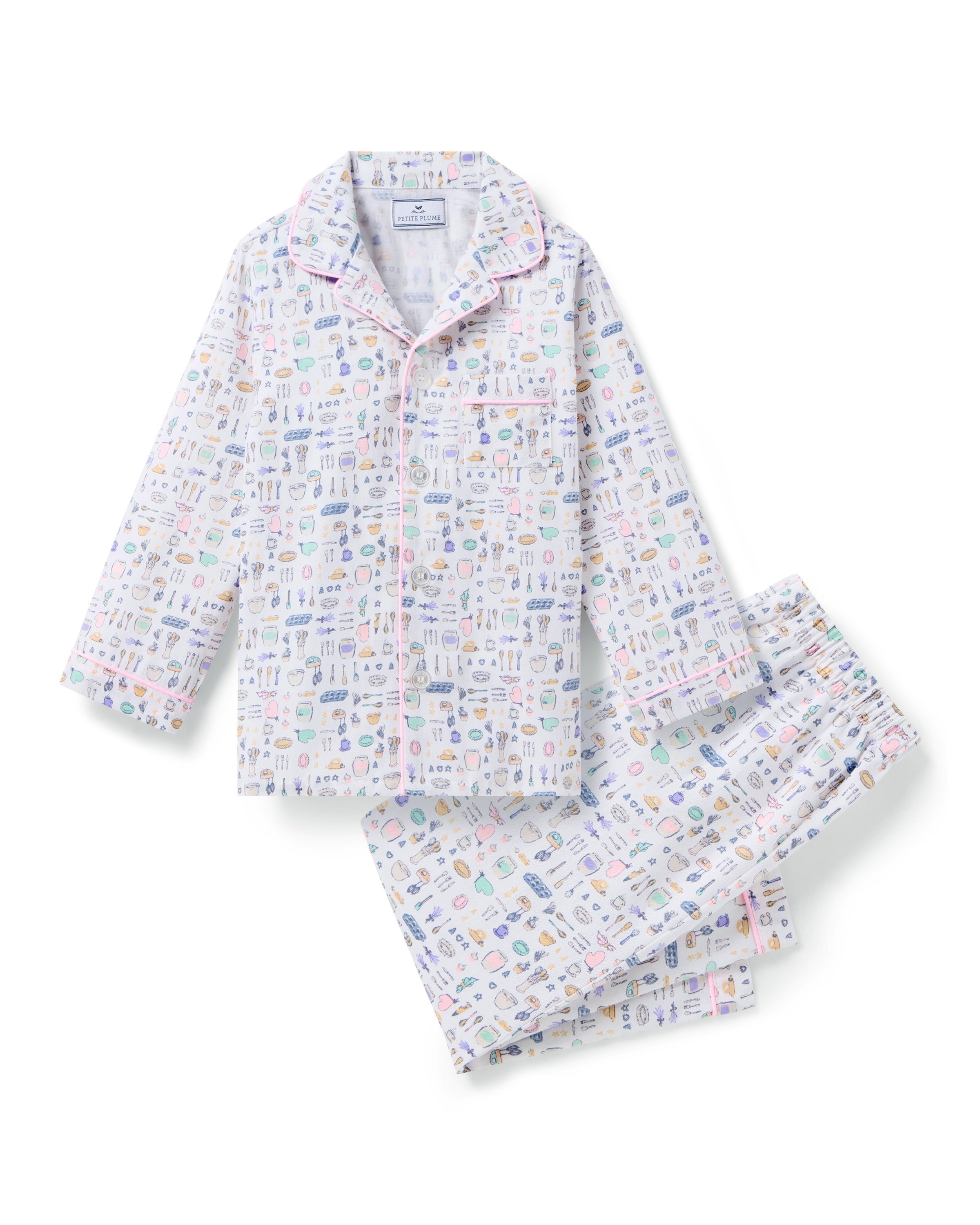 Kid's Twill Pajama Set in Baking Spirits Bright
