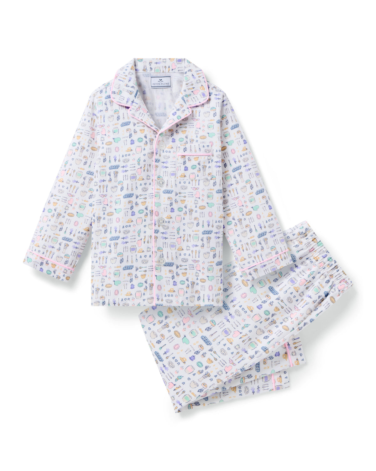 Kid's Twill Pajama Set in Baking Spirits Bright