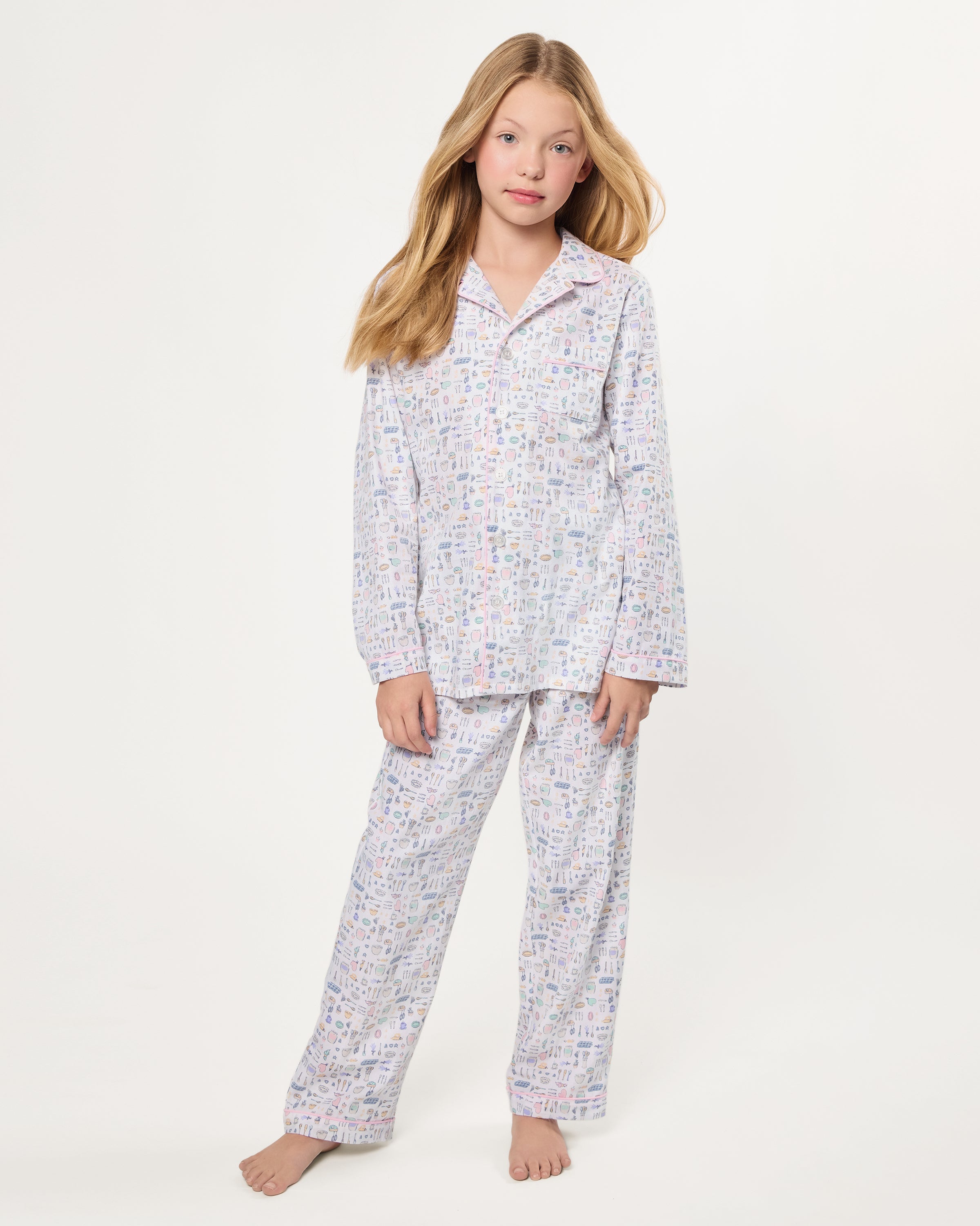 Kid's Twill Pajama Set in Baking Spirits Bright