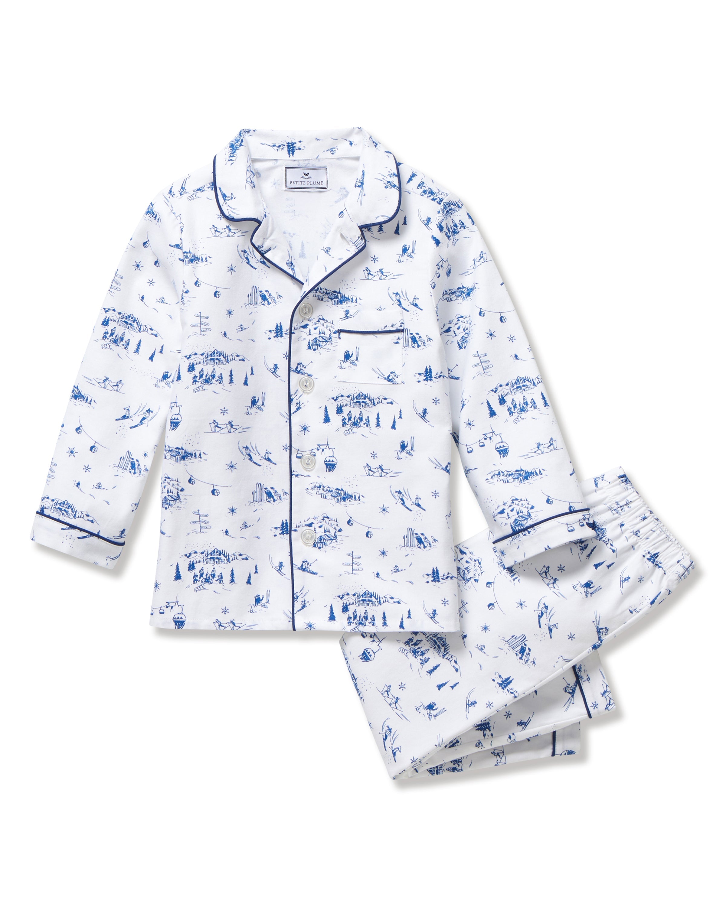 Kid’s Twill Pajama Set in Chalet Toile