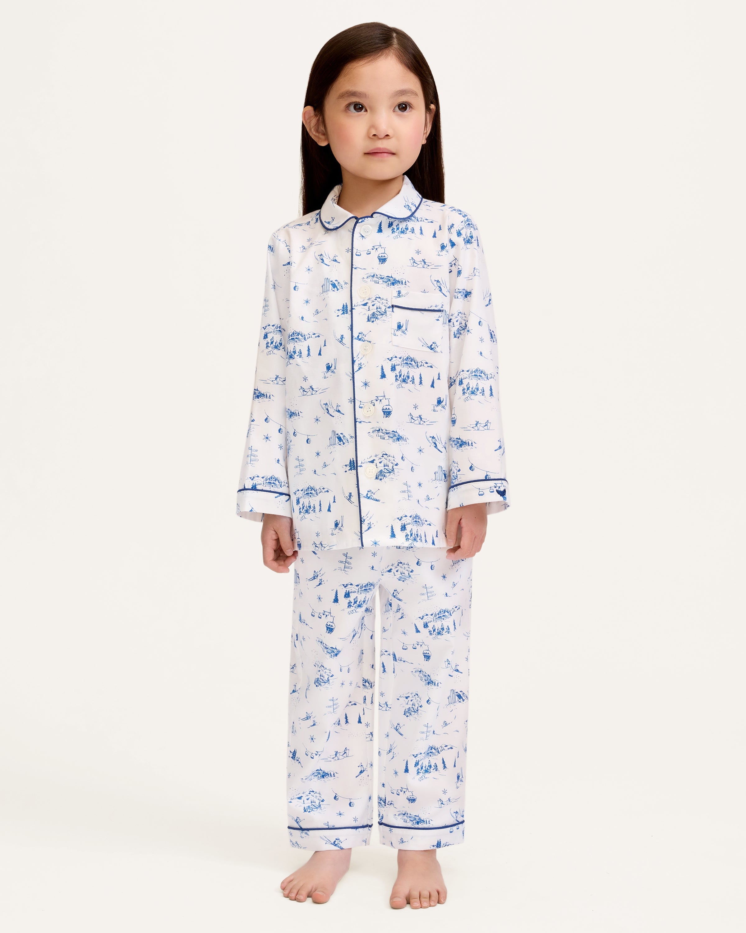 Kid’s Twill Pajama Set in Chalet Toile