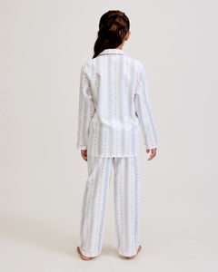 Kid's Twill Pajama Set in Cottage Stripe