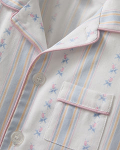 Kid's Twill Pajama Set in Cottage Stripe