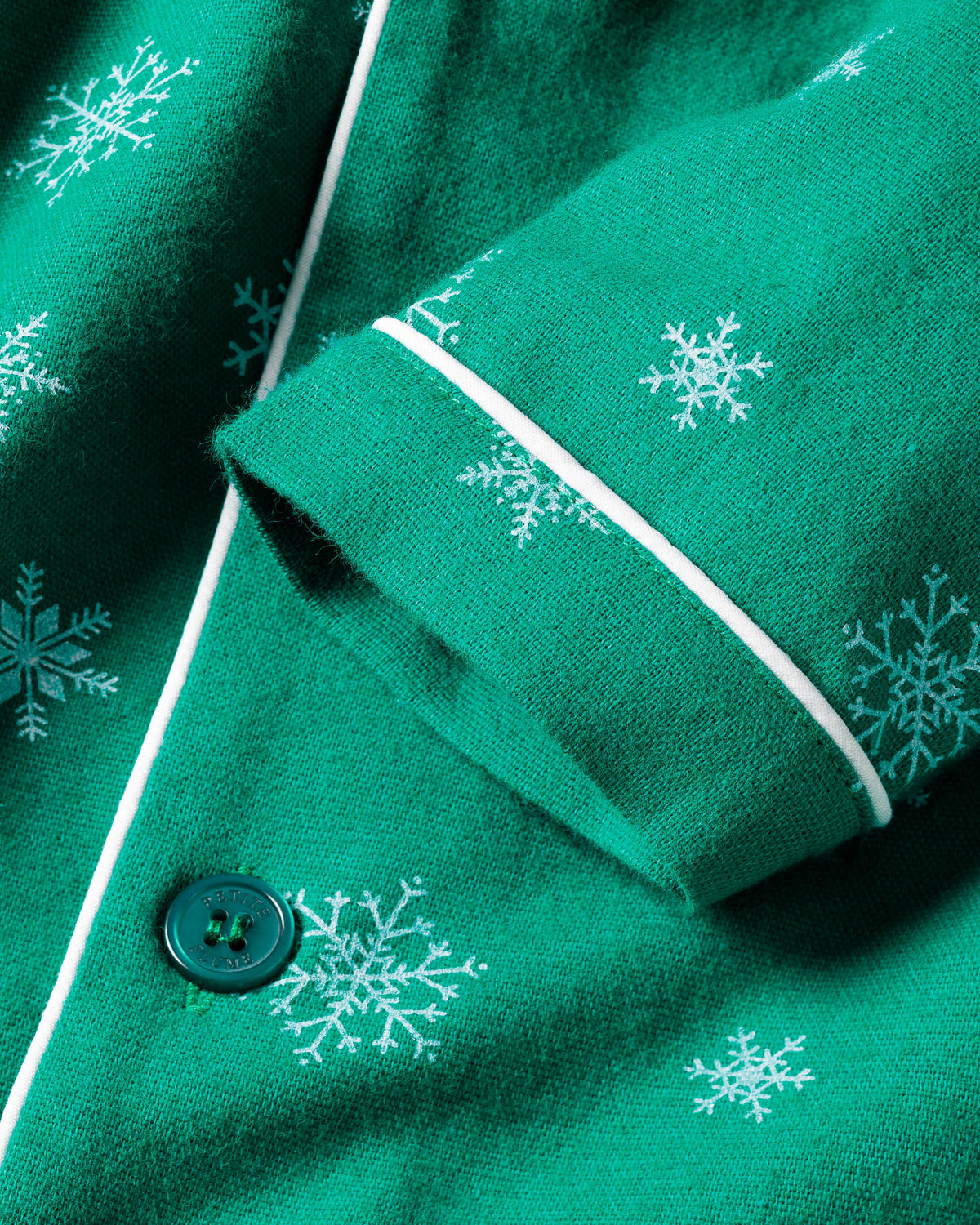 Kid's Flannel Pajama Set in Emerald Wonderland