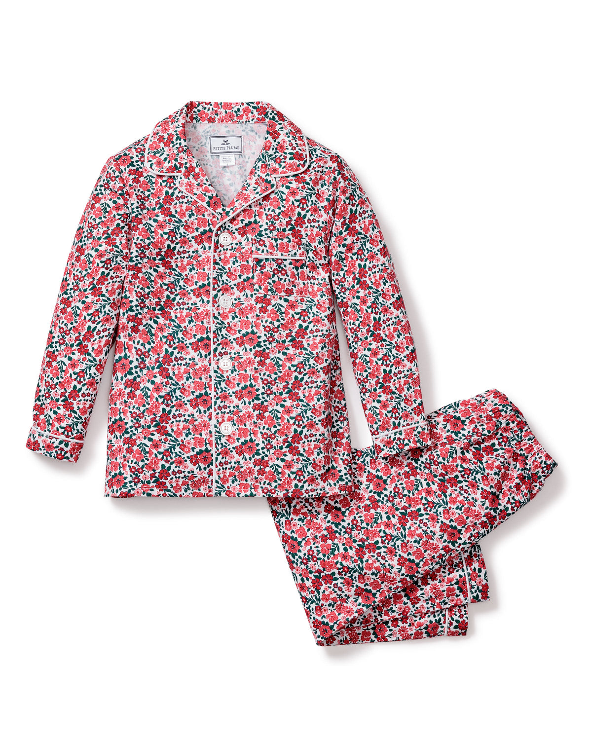 Kid's Twill Pajama Set in Fleurs des Bois