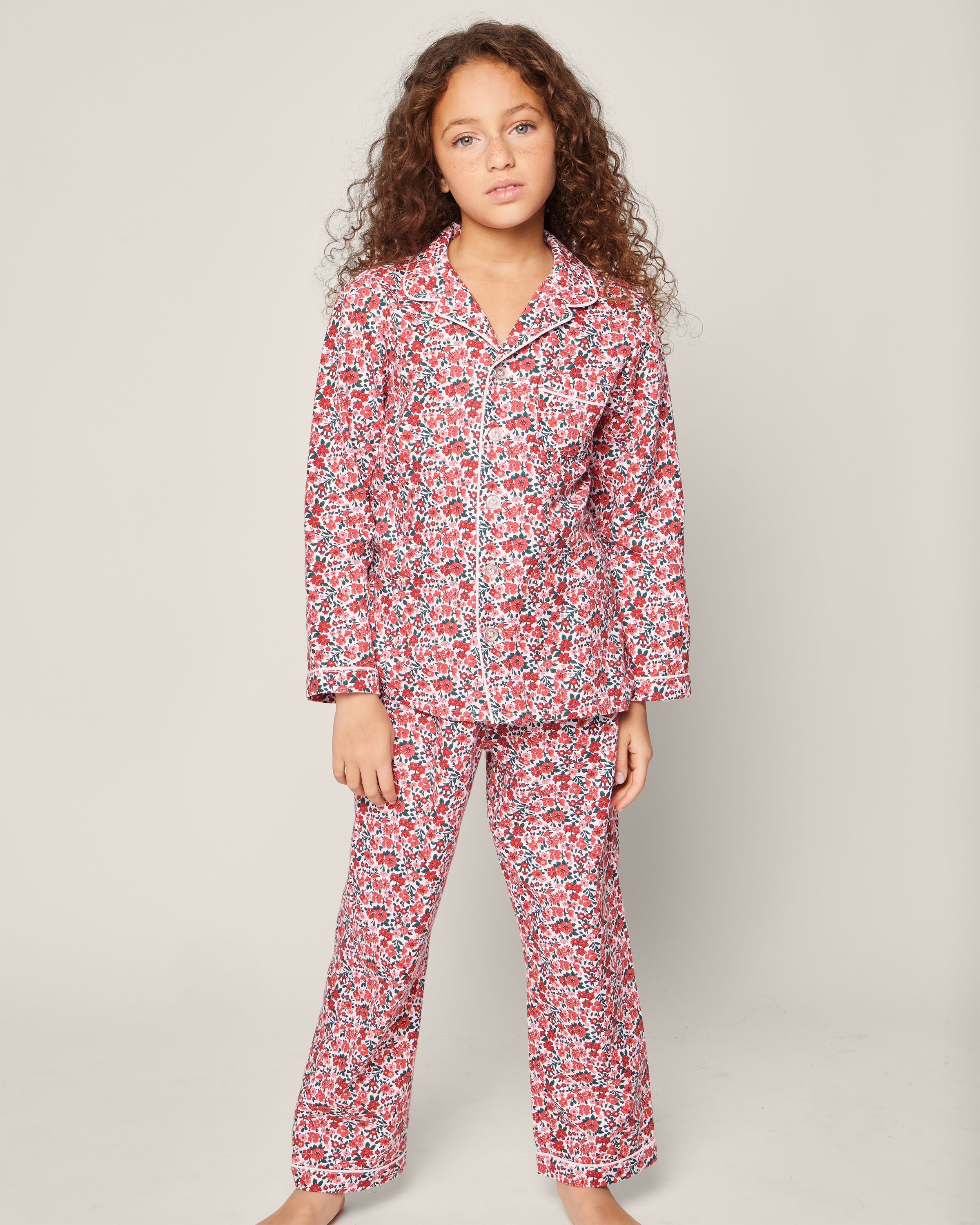 Kid’s Twill Pajama Set in Fleurs des Bois