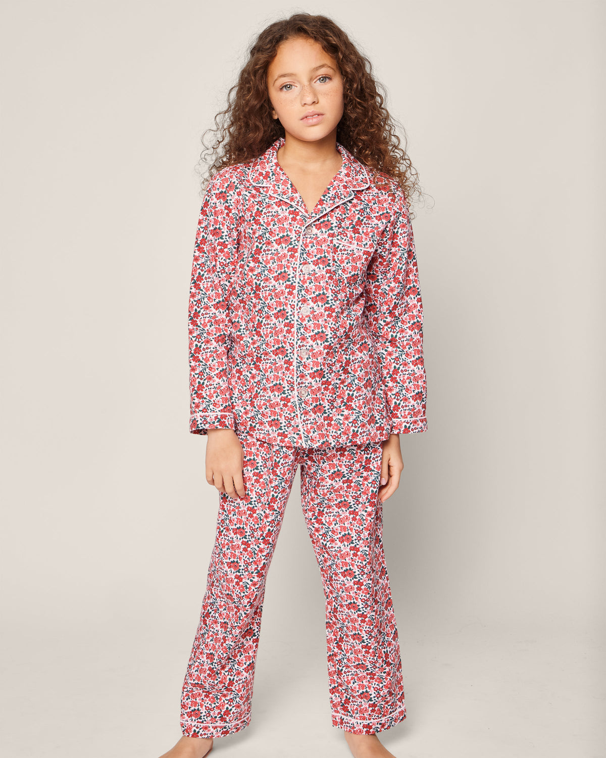 Kid's Twill Pajama Set in Fleurs des Bois