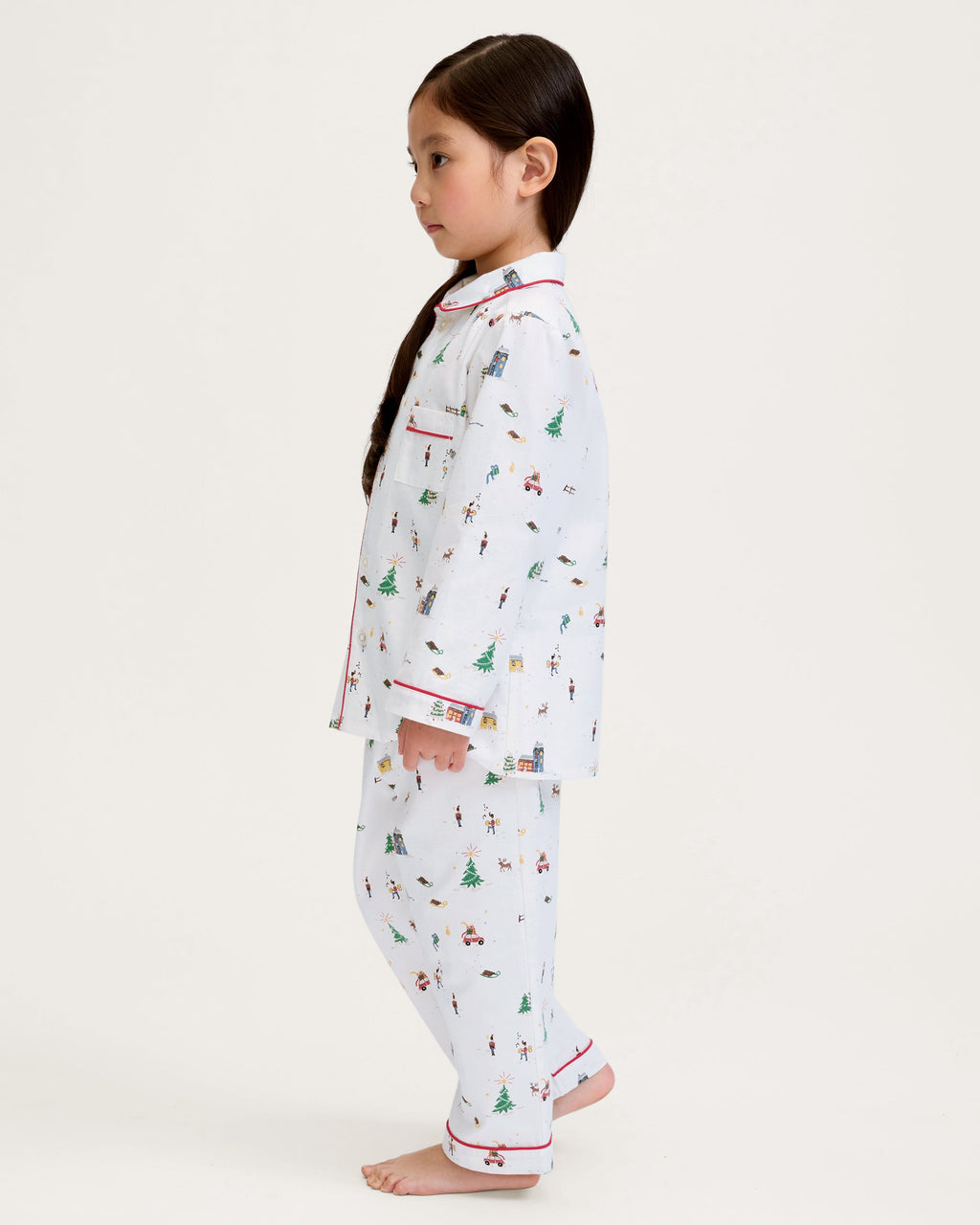 Kid’s Twill Pajama Set in Holiday Town