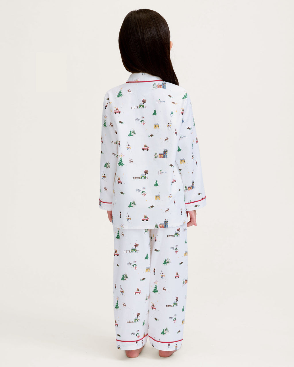 Kid’s Twill Pajama Set in Holiday Town