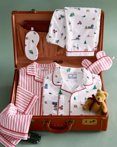 Kid's Twill Pajama Set in Holiday Town