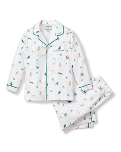 Kid's Twill Pajama Set in Jingle Paws