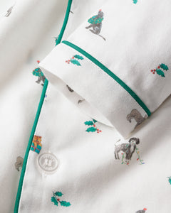 Kid's Twill Pajama Set in Jingle Paws