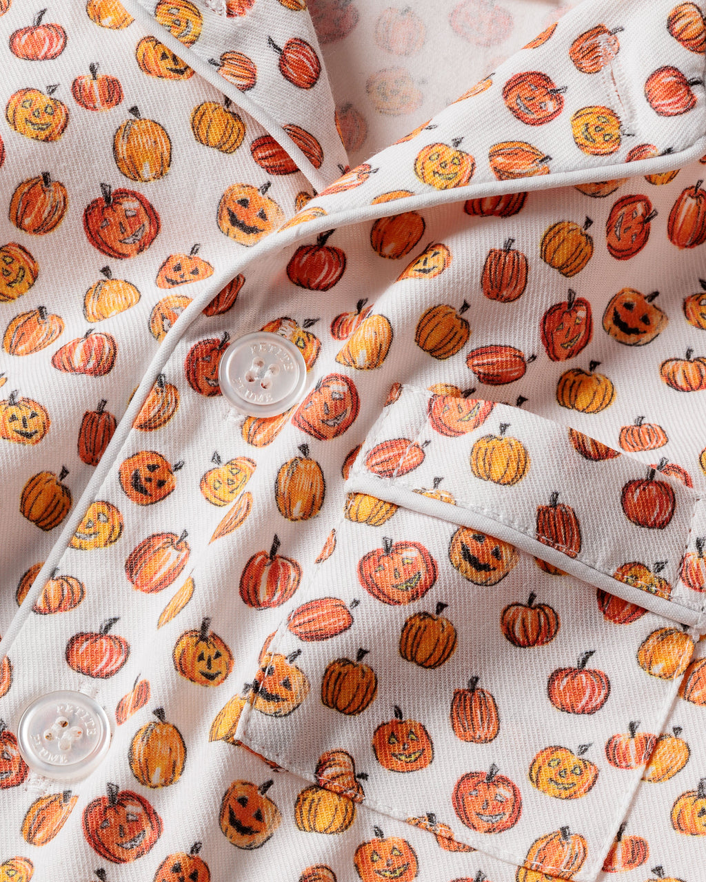 Kid’s Twill Pajama Set in Pumpkin Patch