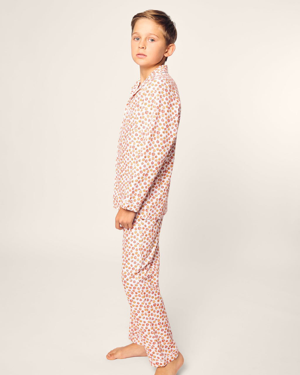 Kid’s Twill Pajama Set in Pumpkin Patch