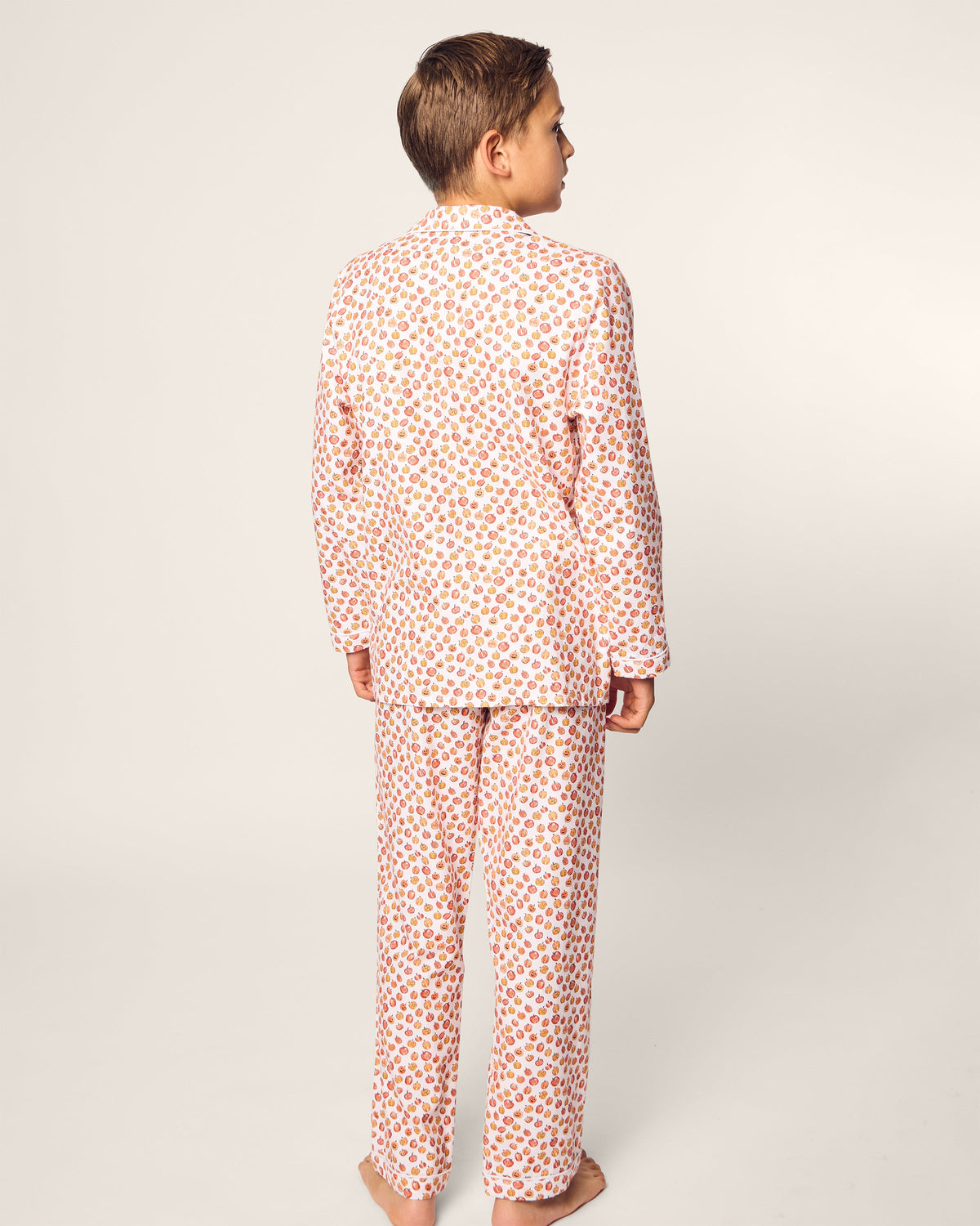 Kid's Twill Pajama Set in Pumpkin Patch