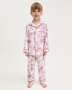 Kid’s Twill Pajama Set in Red Timeless Toile