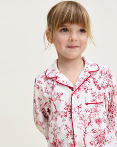 Kid’s Twill Pajama Set in Red Timeless Toile