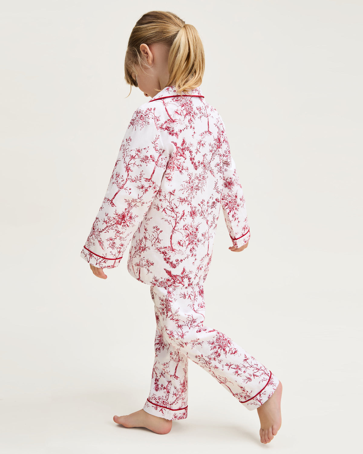 Kid’s Twill Pajama Set in Red Timeless Toile
