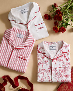 Kid’s Twill Pajama Set in Red Timeless Toile