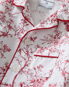Kid’s Twill Pajama Set in Red Timeless Toile