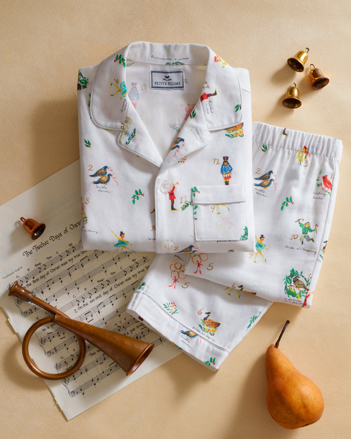 Kid's Twill Pajama Set in 12 Days of Christmas