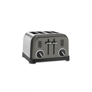4-Slice Metal Classic Toaster in Black Stainless