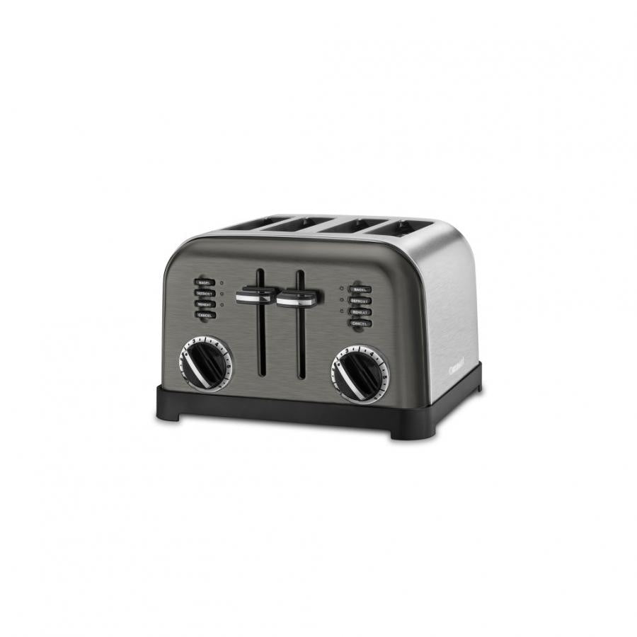 4-Slice Metal Classic Toaster in Black Stainless