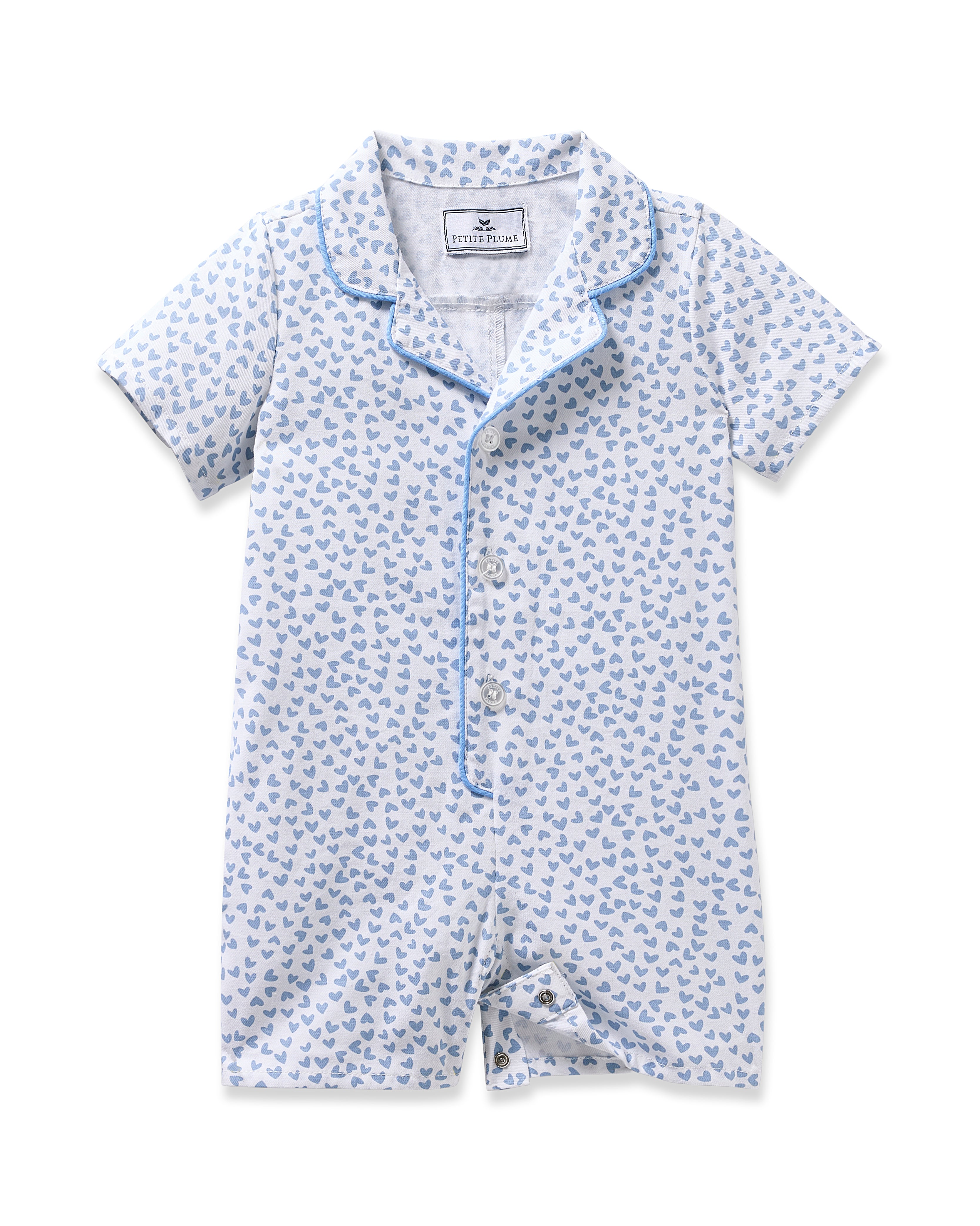 Baby’s Twill Romper in Bluehearts