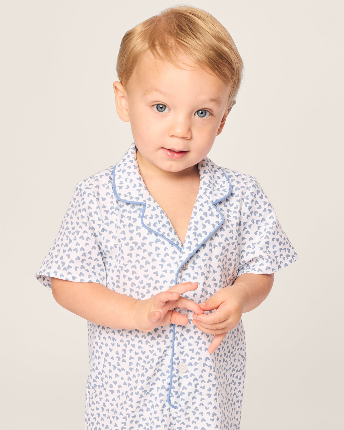 Baby’s Twill Romper in Bluehearts