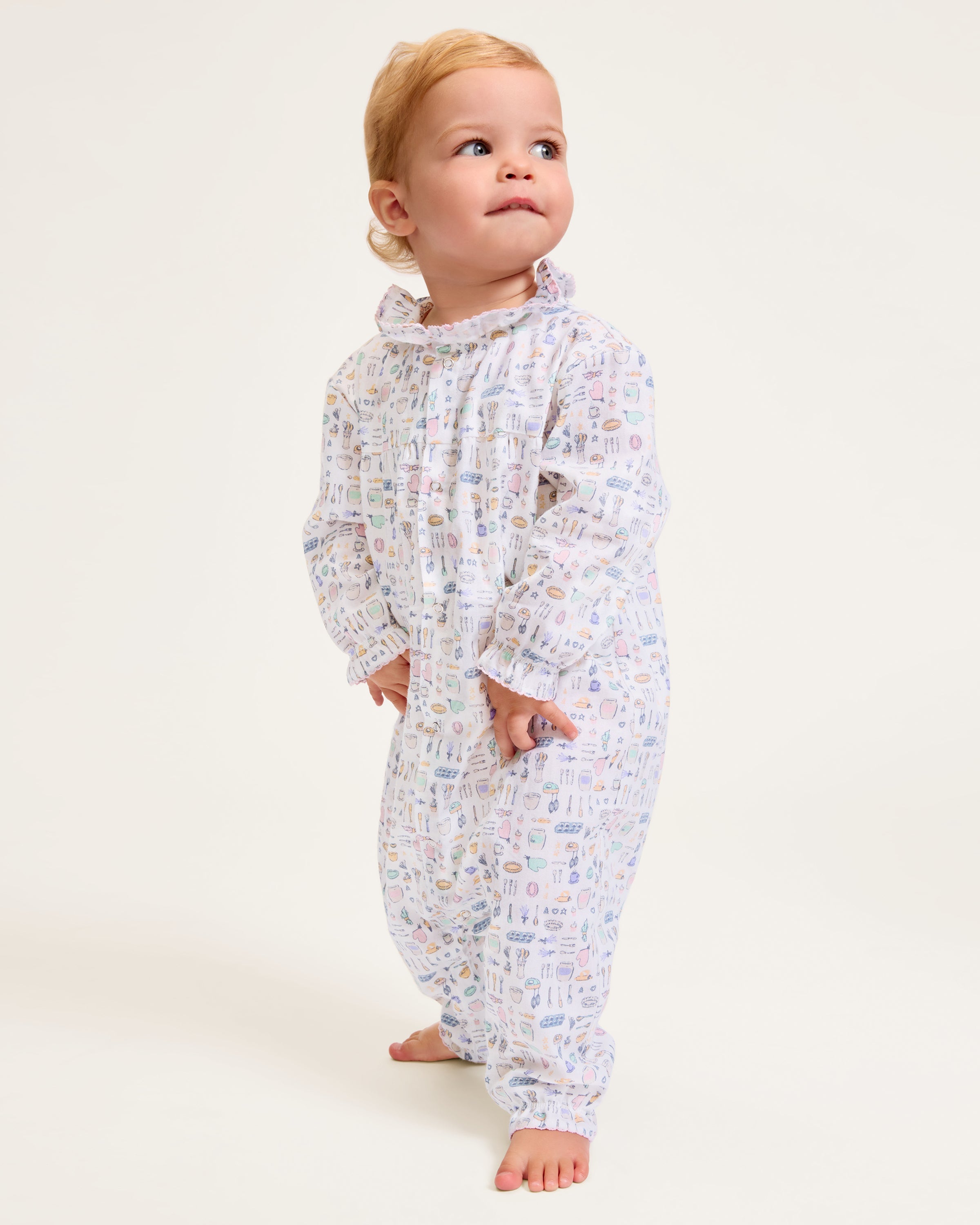 Baby's Twill Madeline Romper in Baking Spirits Bright