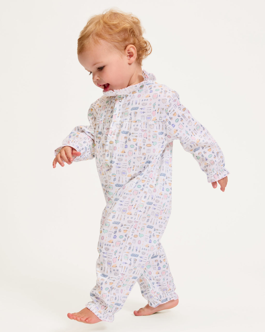 Baby’s Twill Madeline Romper in Baking Spirits Bright