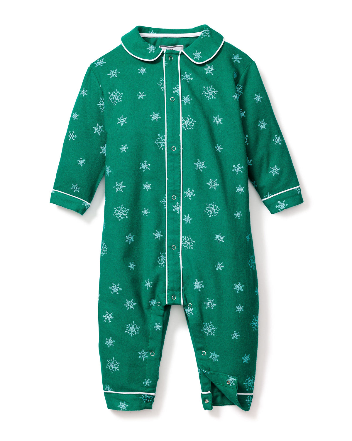 Baby's Flannel Cambridge Romper in Emerald Wonderland