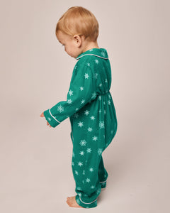 Baby's Flannel Cambridge Romper in Emerald Wonderland