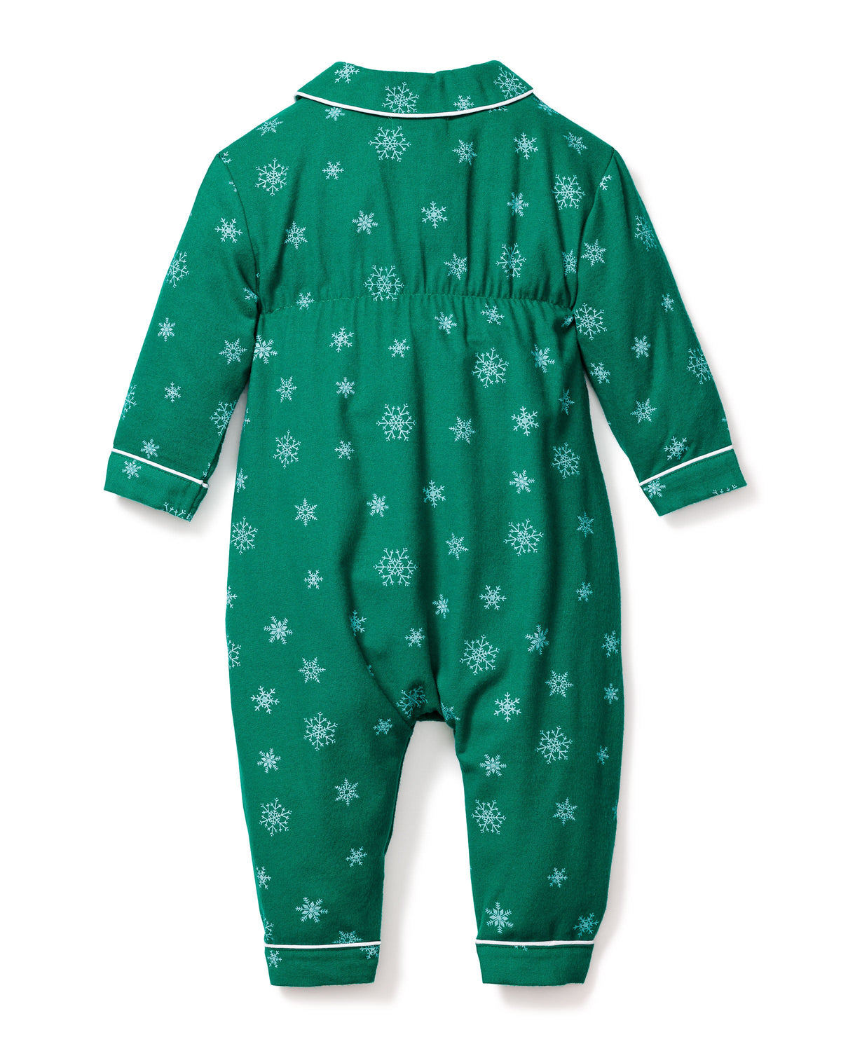 Baby's Flannel Cambridge Romper in Emerald Wonderland