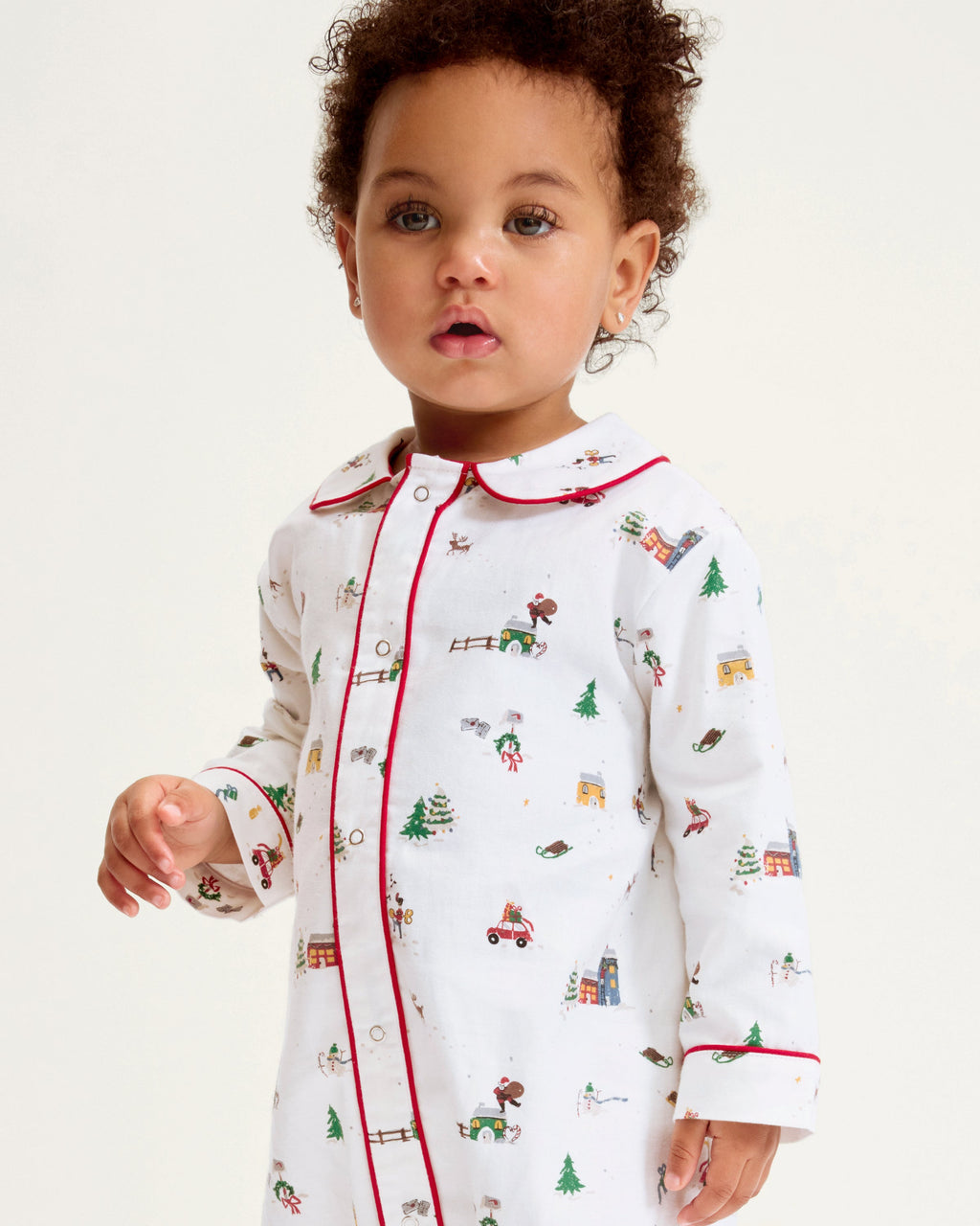 Baby’s Twill Cambridge Romper in Holiday Town