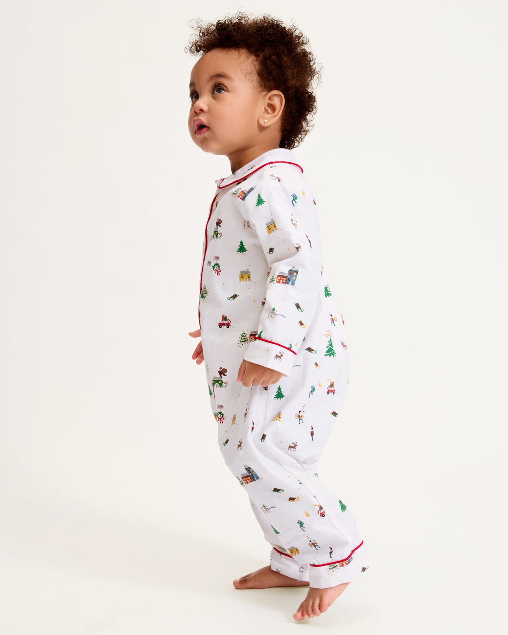 Baby’s Twill Cambridge Romper in Holiday Town